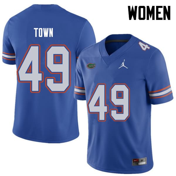NCAA Florida Gators Cameron Town Women's #49 Jordan Brand Royal Stitched Authentic College Football Jersey YRM5164GS